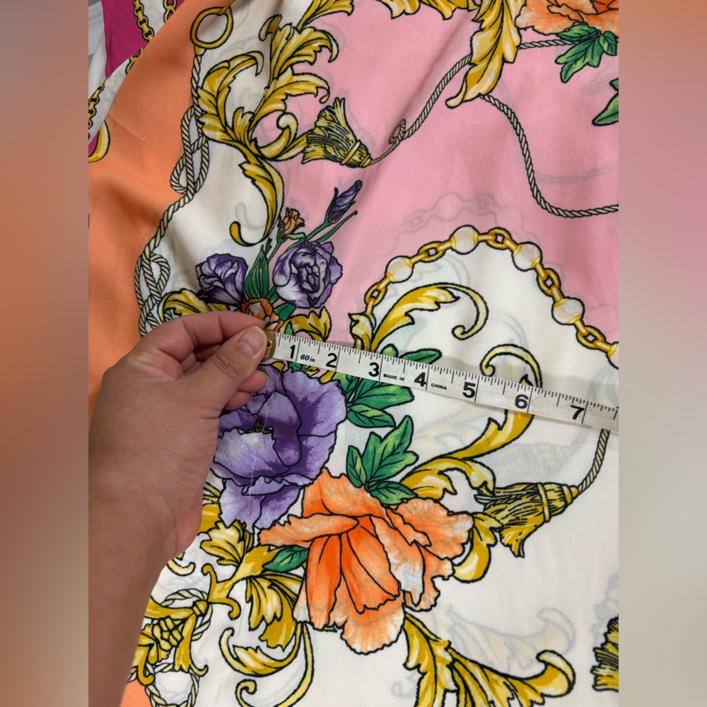 Belle by Kim Gravel Pink and Orange Floral Blouse - Picture 4 of 9